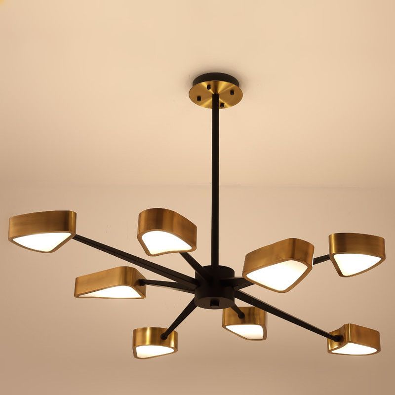 Lampada triangolare minimalista lampada da letto in metallo lampadario appeso in oro