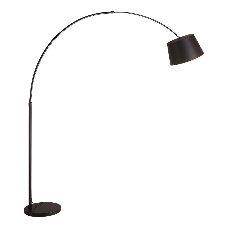 Fishing Rod Floor Reading Light Modern Metal 1-Light Living Room Floor Light with Drum Shade