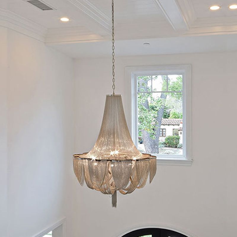 Draping Chandelier Light Fixture Modern Aluminum Living Room LED Pendant Lighting Fixture