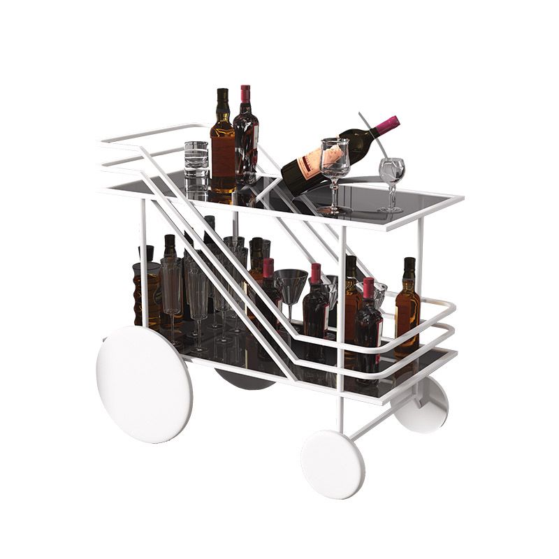 Modern Open Storage Kitchen Trolley Rectangular Dining Room Prep Table