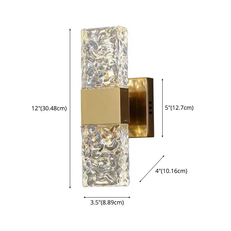 Cristal posmoderno 1 luces de pared de pared de pared de pared rectangular para dormitorio