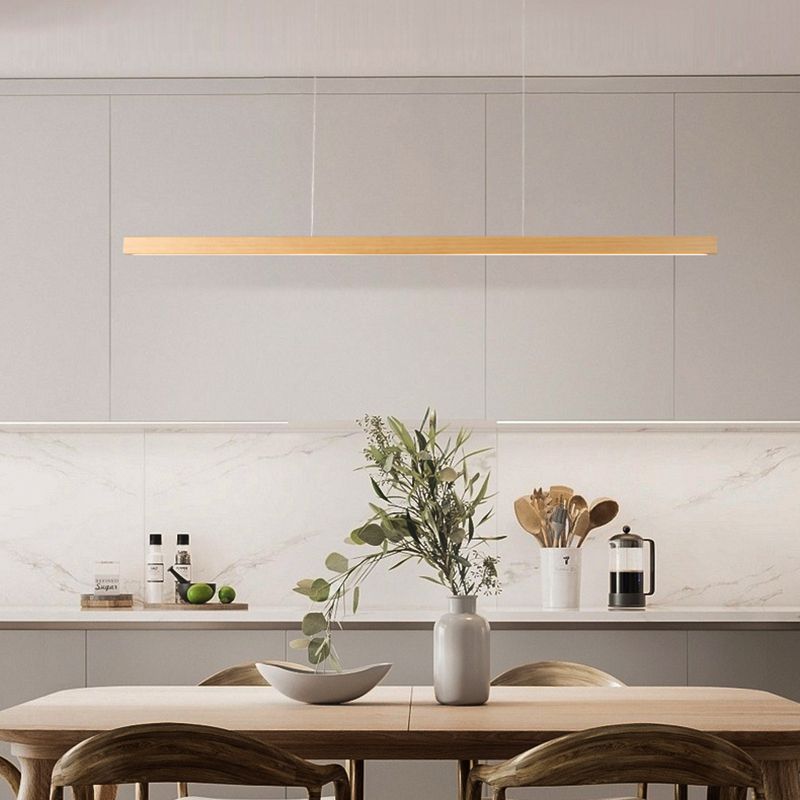 Wooden Island Lamps Modern Acrylic Shade Island Lighting Ideas for Kitchen