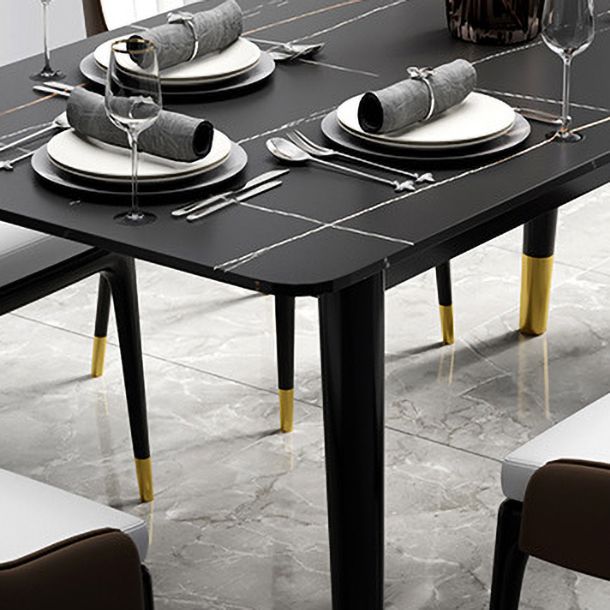 1/5/7 Pcs Metal Contemporary Dining Room Set with Rectangle Table Dining Set