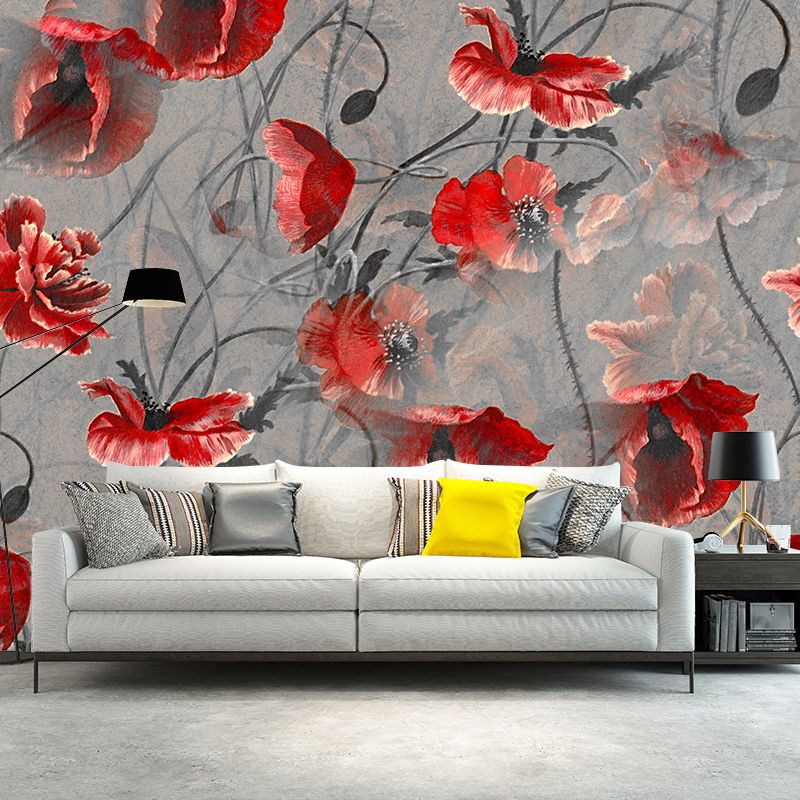 Vintage Style Flowers Illustration Mural Wallpaper Indoor Wall Mural