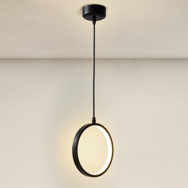 Geometrische hangende hanglamp moderne stijl metalen led zwart hangend plafondlicht