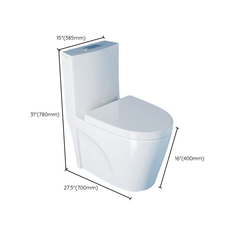 Contemporary One Piece Toilet Floor Mounted White Toilet Bowl for Washroom