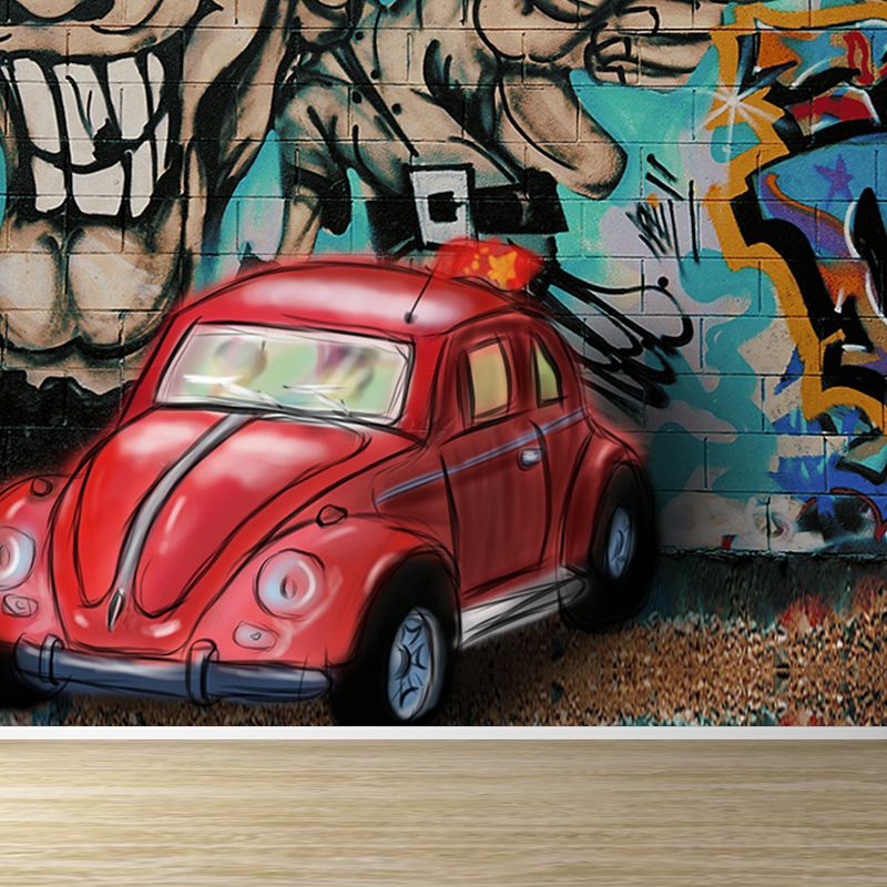 Cool Street Graffiti Wallpaper Mural Boys Bedroom Abstract Pattern Wall Covering, Custom Made