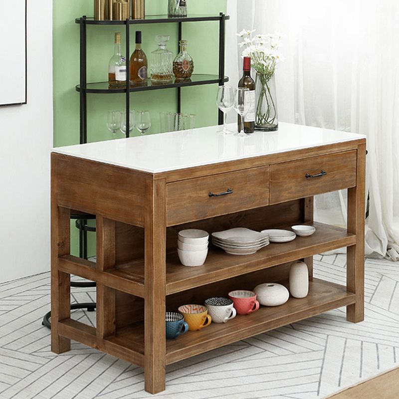 Modern Stationary Kitchen Island table Wood Kitchen Island table
