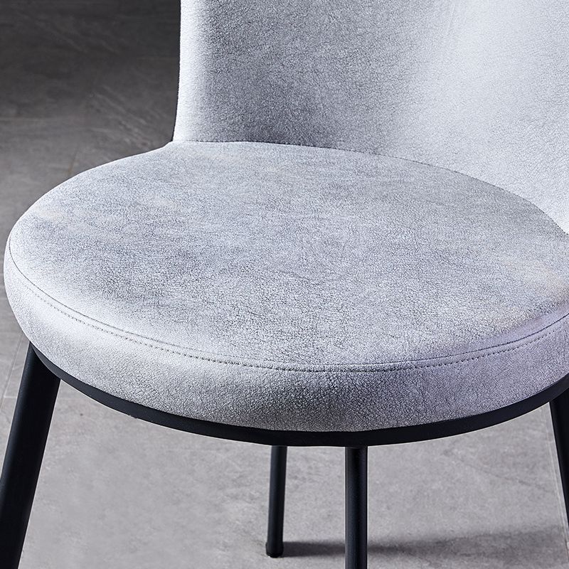 Sillas de comedor tapizadas sin brazos estilo moderno Silla de comedor con respaldo macizo (juego de 2)