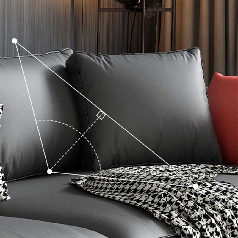 Dark Gray Faux Leather Square Arm Sofa/Sectionals with water proof for Living Room