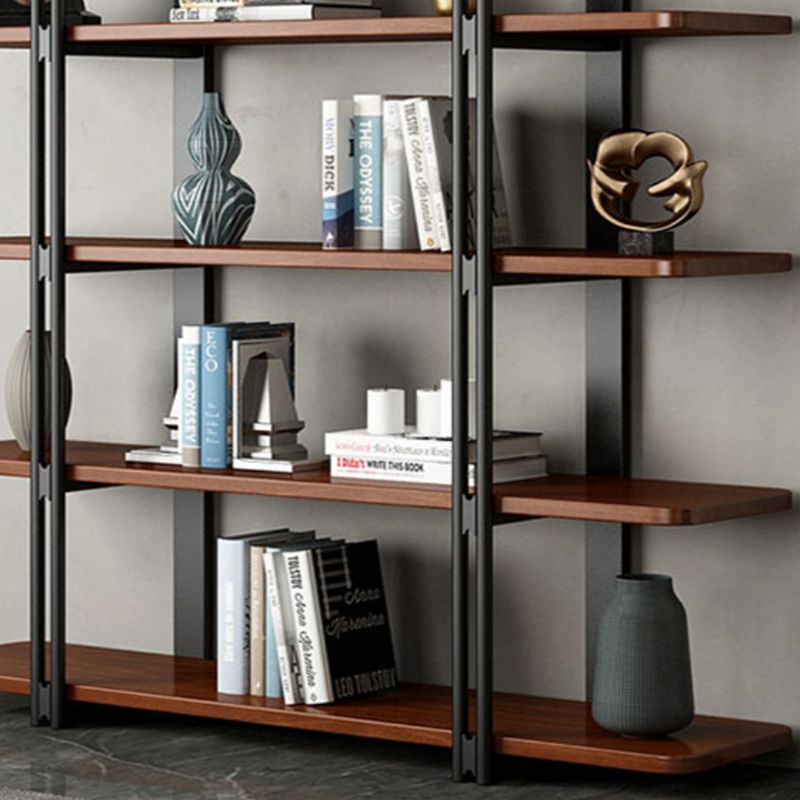 Wooden Etagere Bookcase Contemporary Natural Open Back Bookshelf