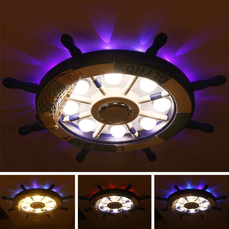 Kids Flush Mount Light Rudder Metal LED Ceiling Mount Light Fixture for Children's Room