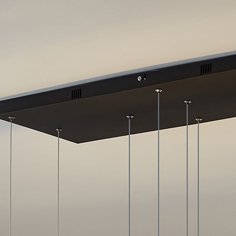 Pendre simple Light Black 4-Light Metal Pending Lighting Fixtures for Dining Room