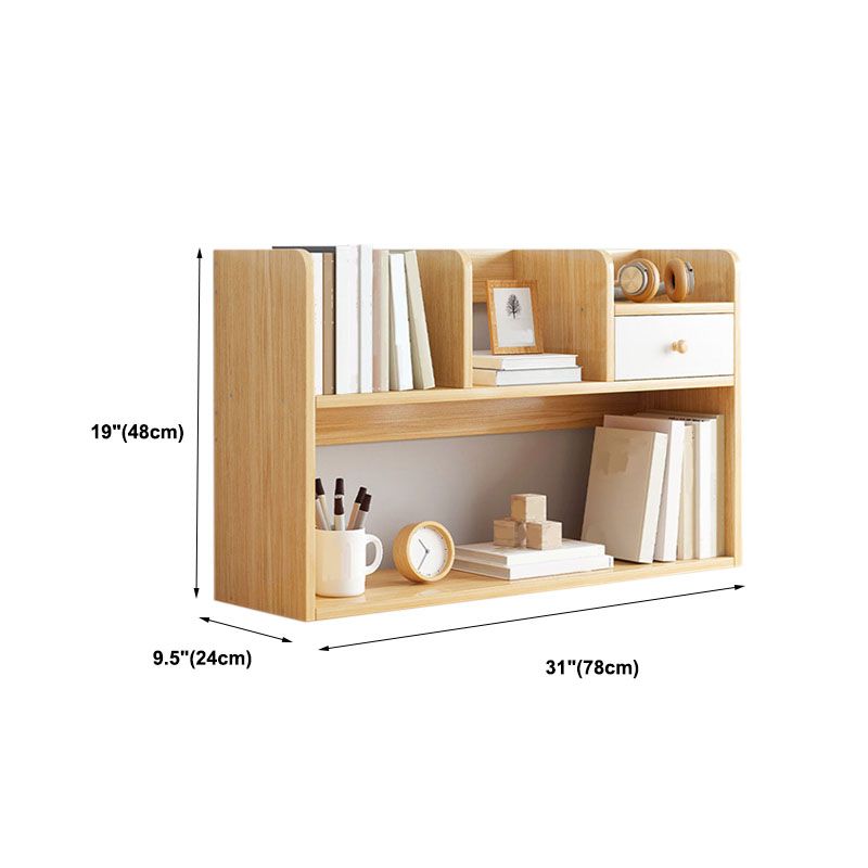 9.5" W Modern Wooden Bookcase Open Storage Bookshelf with Drawers and Shelves