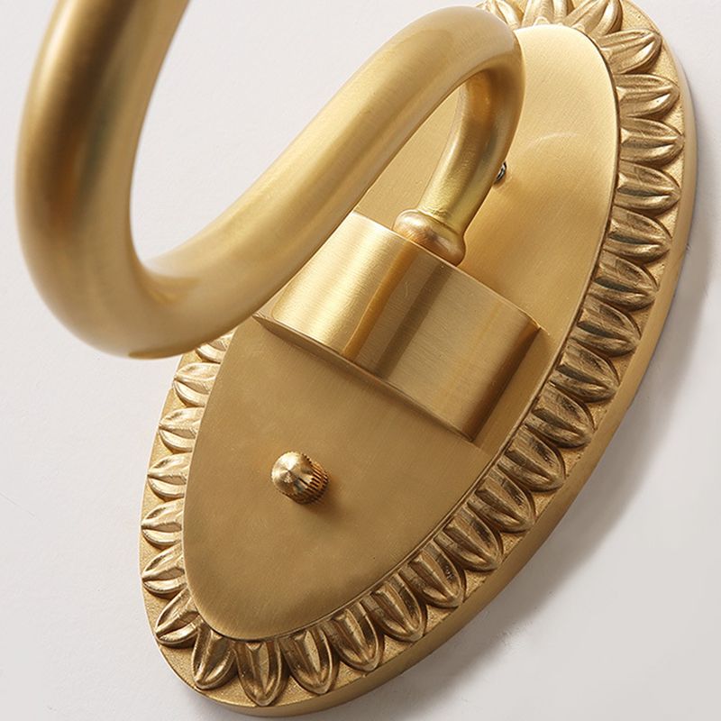 Glass Bell Shape Sconce Light Modern-Style 1/2 Light Wall Light Fixtures in Brass