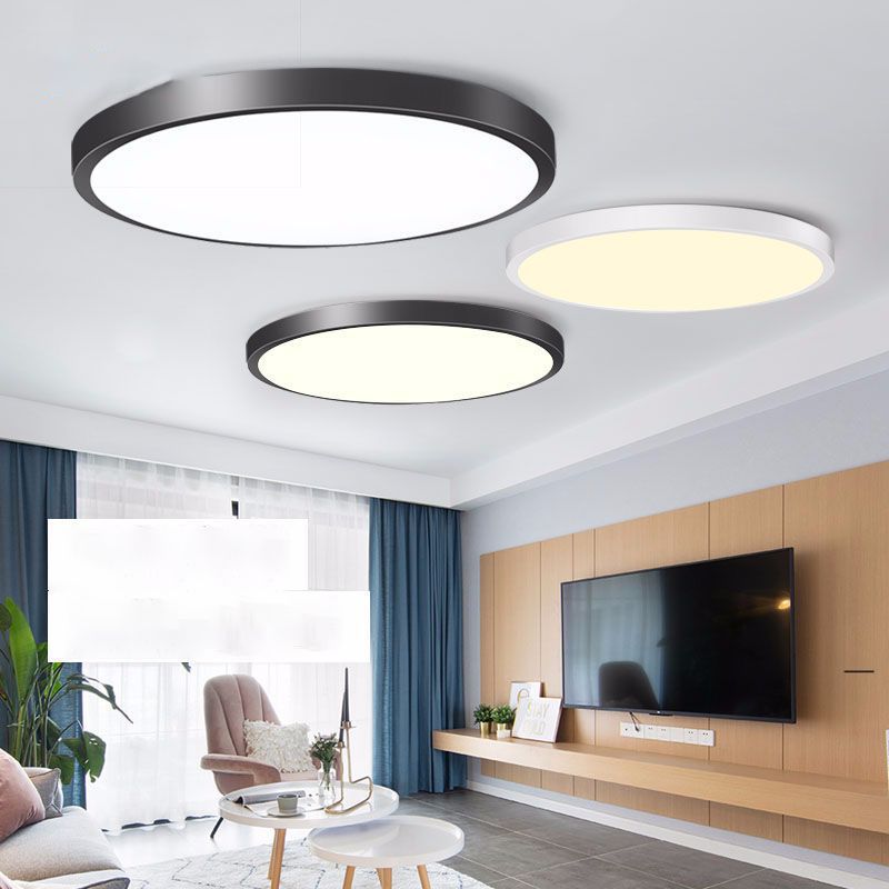 Plafonnier LED de forme ronde en fer moderne, 1 lumière, encastré, pour balcon, chambre à coucher