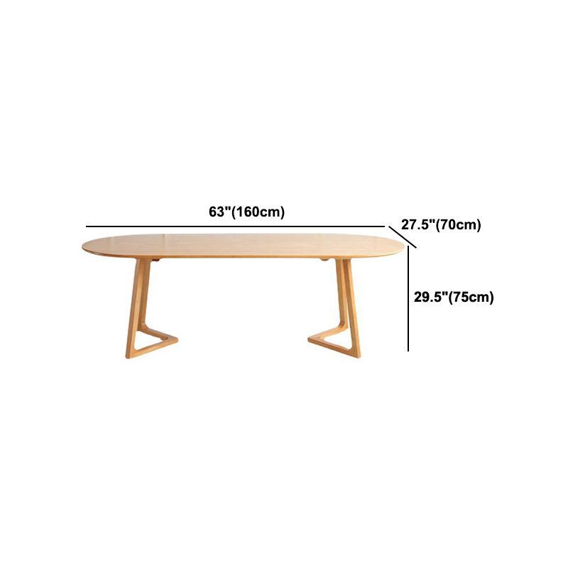 Modern Oval Pine Wood Dining Table Wood Base Home Dining Table