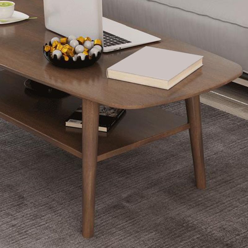 17.72" Tall Contemporary Style Coffee Cocktail Table Solid Wood Coffee Table