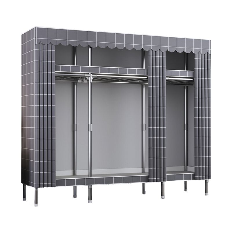 Modern Style Metal Wardrobe Bedroom Wardrobe Closet with Shelves