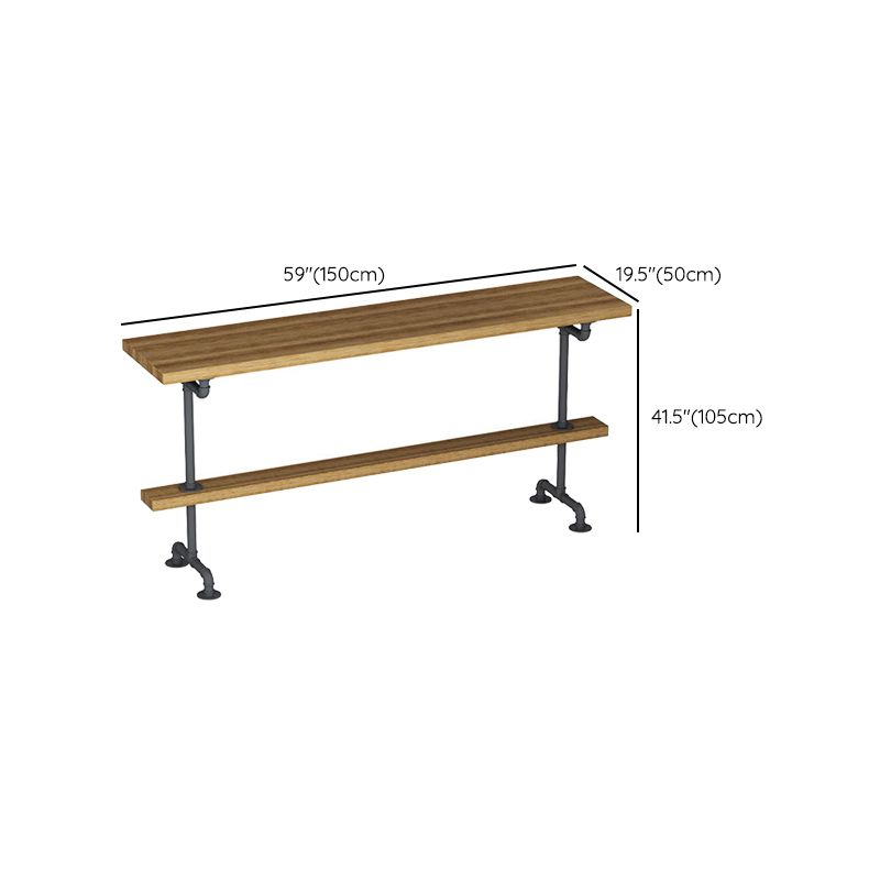 Indoor Industrial Bar Stool Table Metal and Wood Bar Dining Table