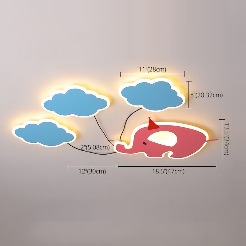 Novelty Cartoon Flush Mount LED Light Kids Style Metal Bedroom Ceiling Light Fixture