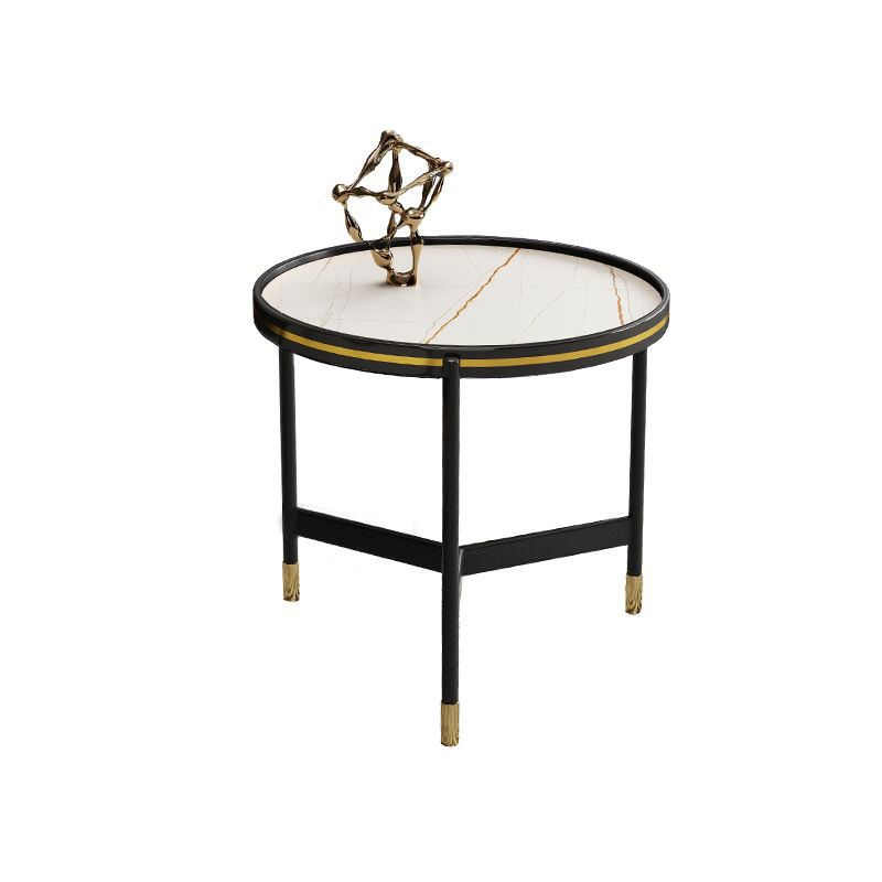 Round Slate 3 Legs Coffee Cocktail Table 2-Piece Coffee Table Set