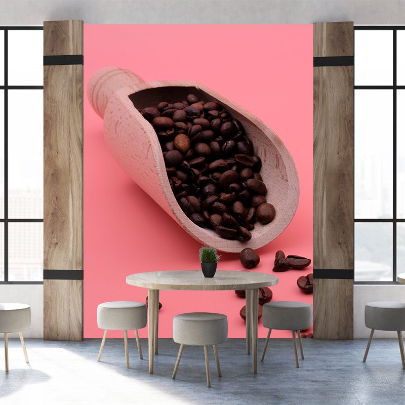 Cafe Interior Decoration Mural Wallpaper Coffee Beans Wall Covering, Waterproofing