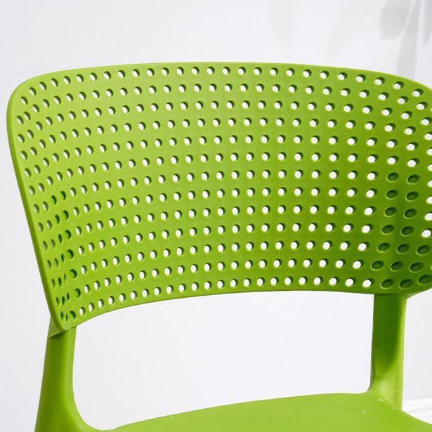 Open Back Dining Side Chair Stacking Plastic Dining Armless Chair