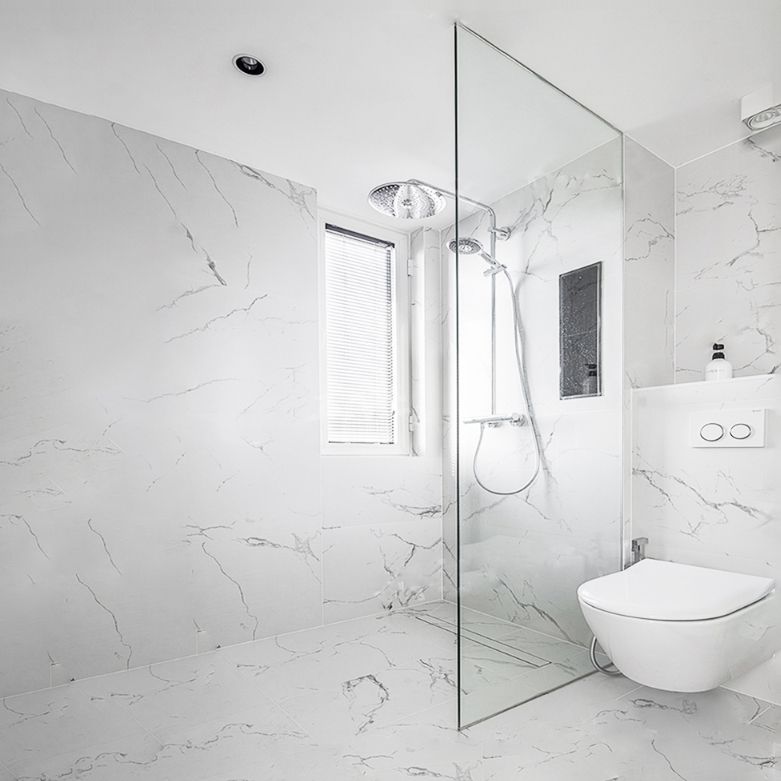 Fixed Frameless Shower Screen Half Partition Bathroom Shower Screen