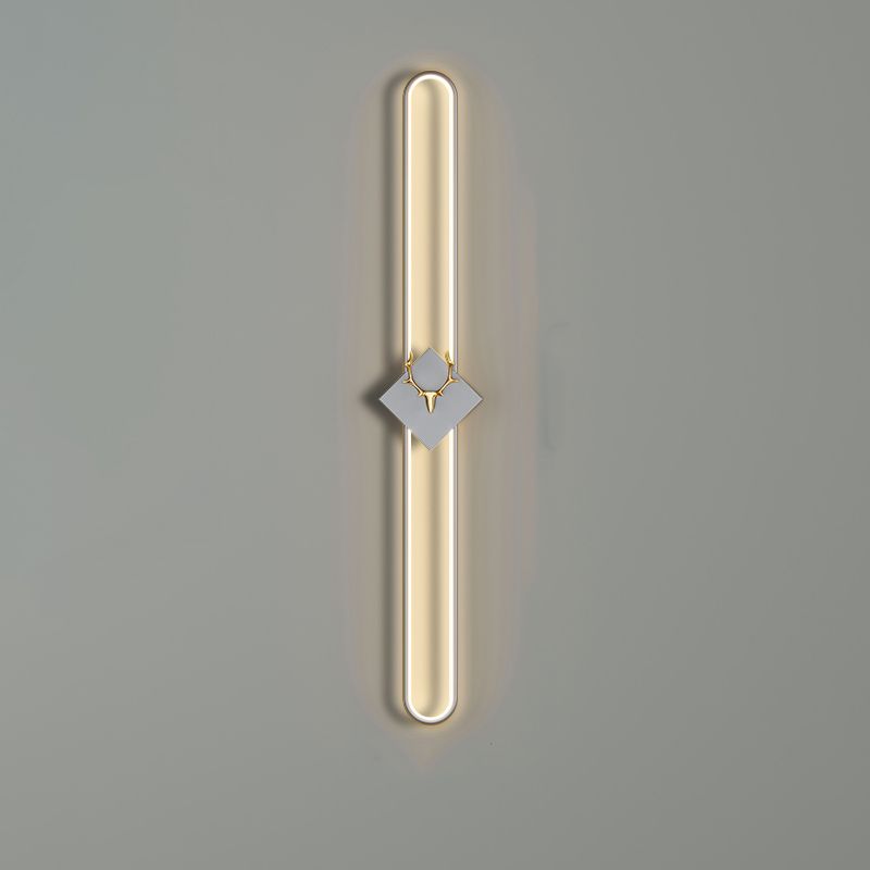 Oval Shape Metal Wall Light Modern Style 1 Light Wall Mounted Light Fixture