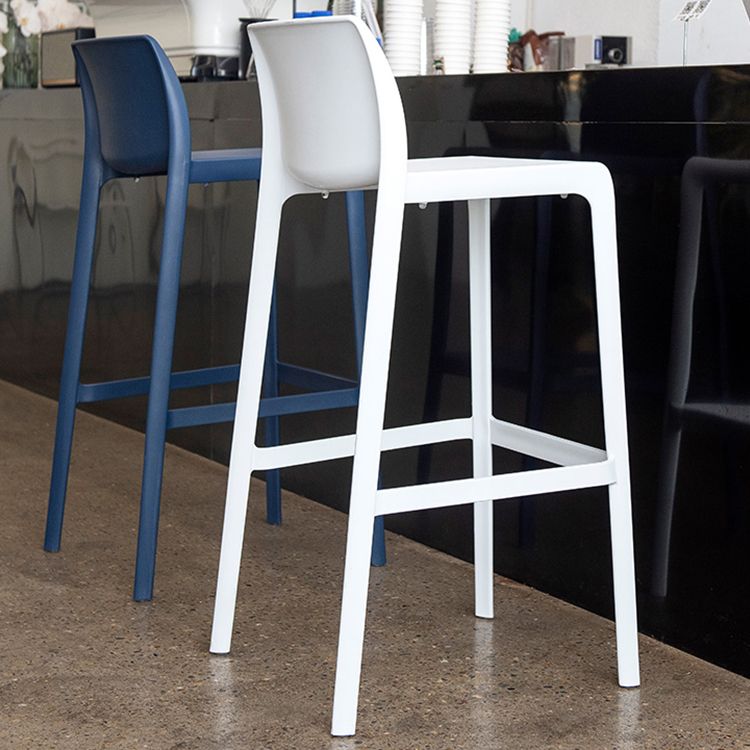 Scandinavian Style Plastic Armless Barstools Stackable Stools for Home