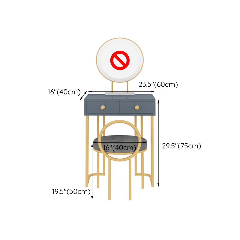 Wood Make-up Vanity 15.74" Wide Vanity Tables with 2 Storage Drawers
