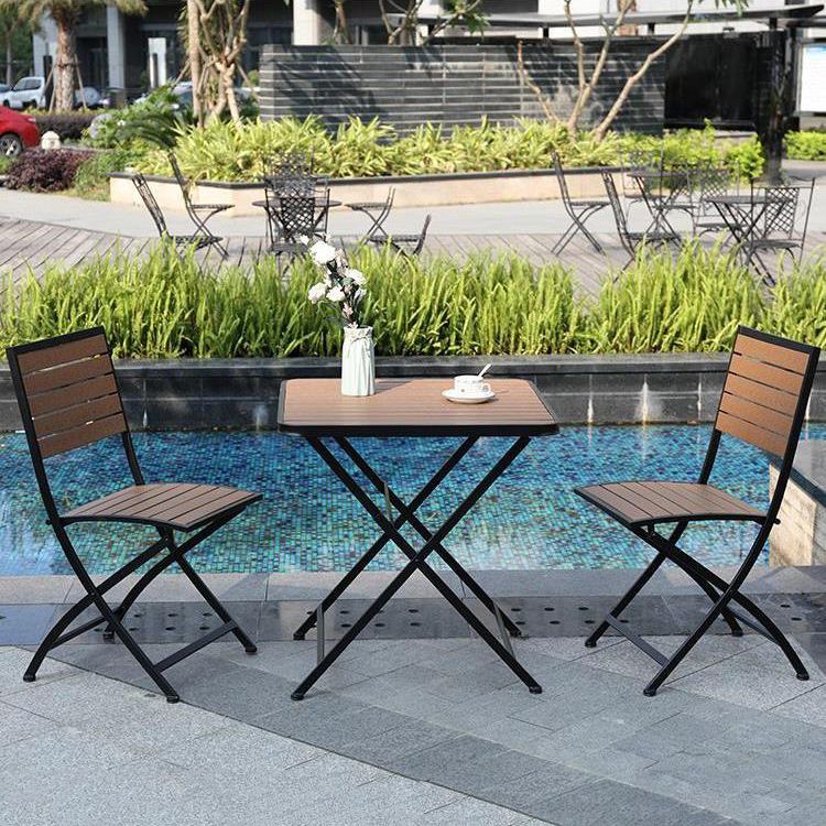 Modern Metal Dining Set 1/3 Pieces Reclaimed Wood Dining Table Set