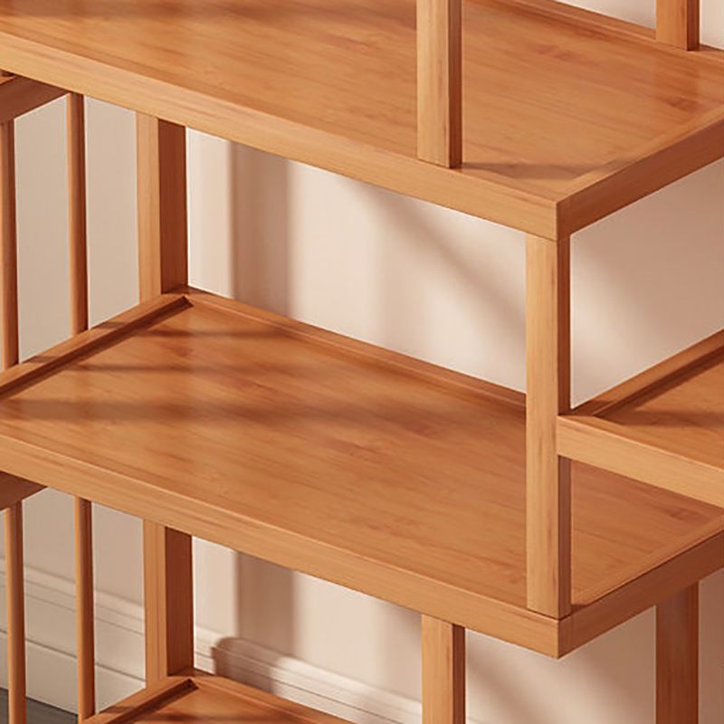 Contemporary Bookcase Open Shelf Bamboo Vertical Shelf Bookcase