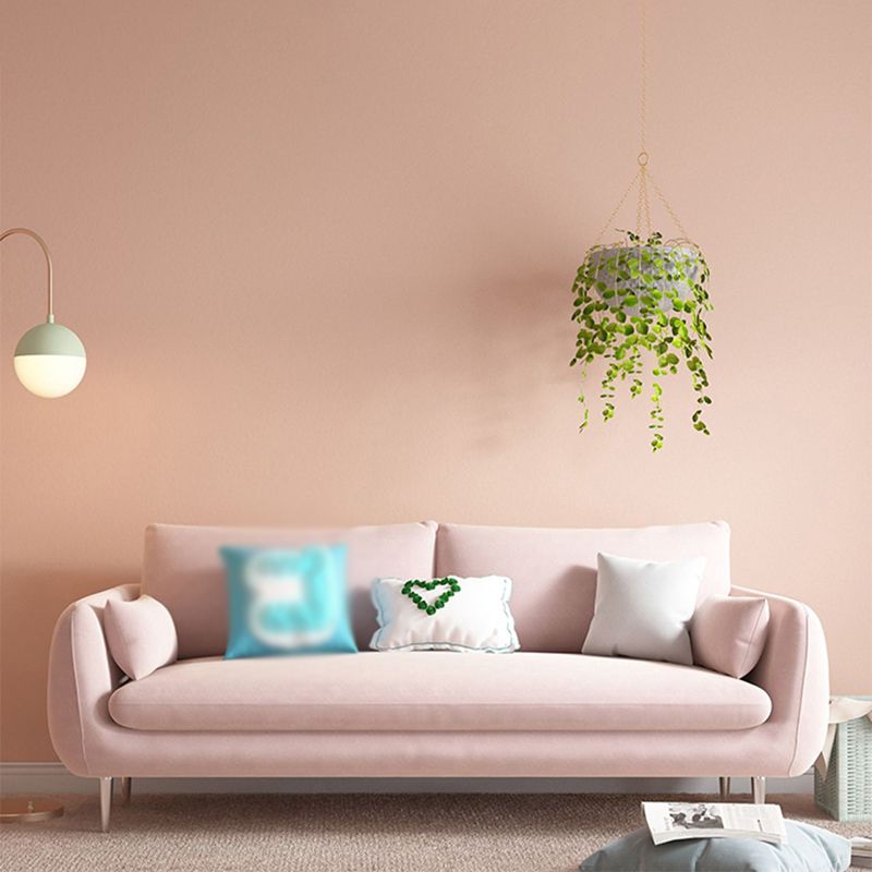 Scandinavian Square Arm Settee Velvet Cushion Back Sofa with Metal Legs