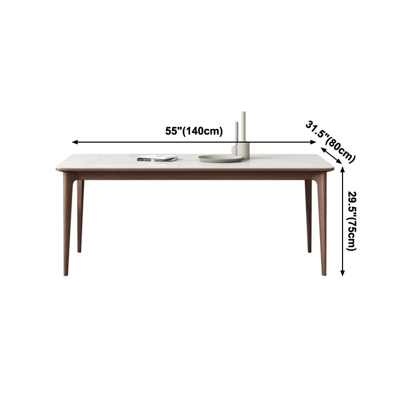 4 Legs Dining Site Table Midcentury Style Stone Dinette Table for Home Kitchen