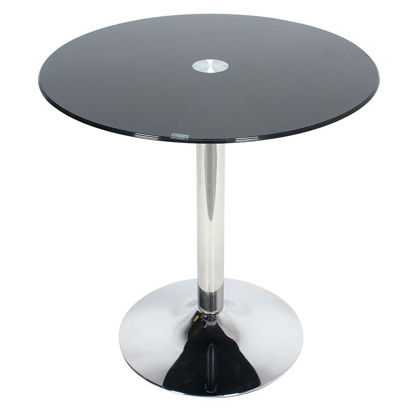 Round Tulip Base Contemporary Dining Table Three-Color Fixed Table of Glass