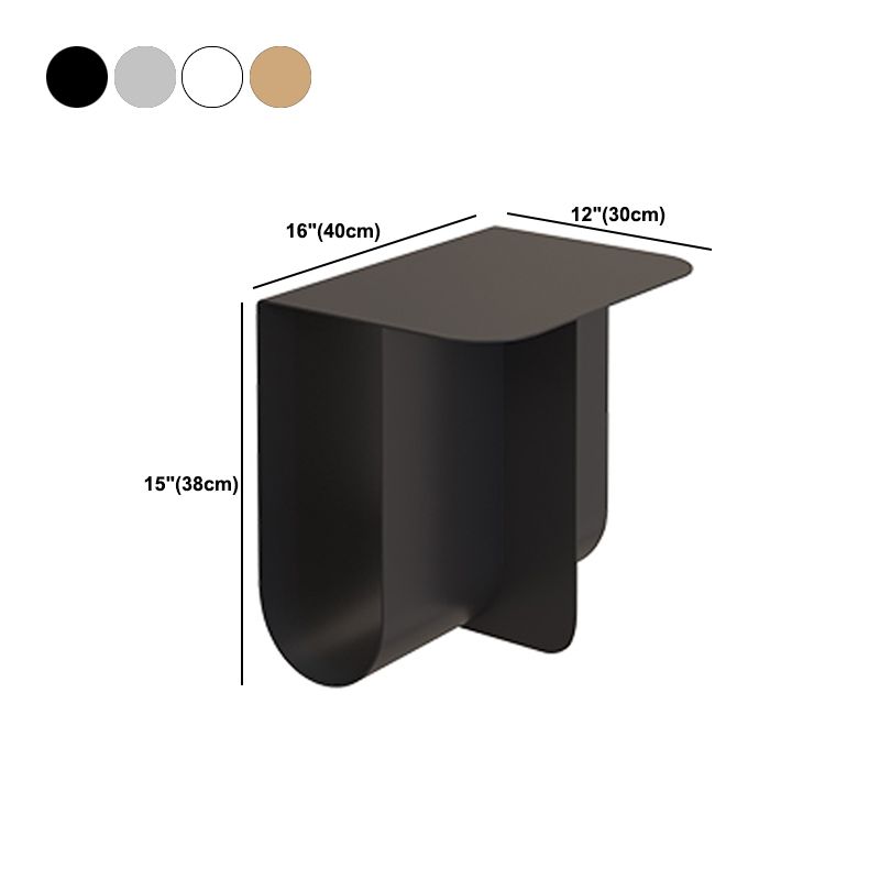 Mid-century Modern Style Rectangular Metal Table with Abstract Base Side Table