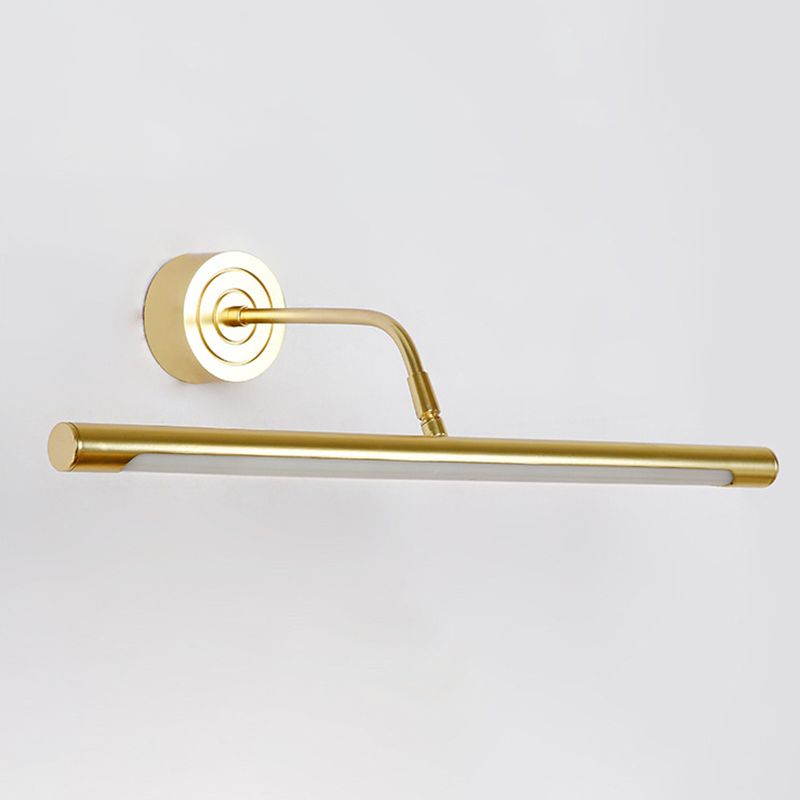 Linear Wall Light Fixture Modern Metal 1 Light Sconce Light in Gold