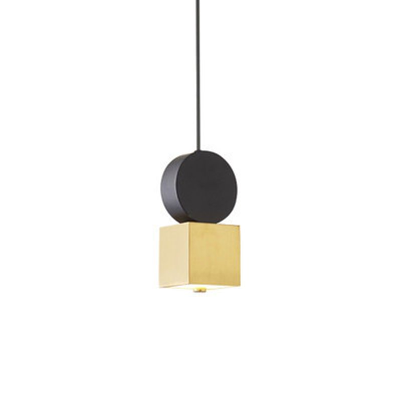 Contemporary Geometric Shaped Drop Pendant Metal 1 Light Suspension Light