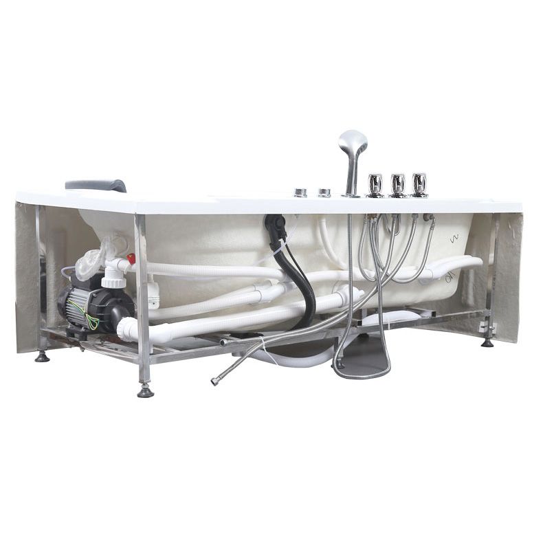 Corner Acrylic Bathroom Bath Tub Modern Back to Wall Soaking Tub