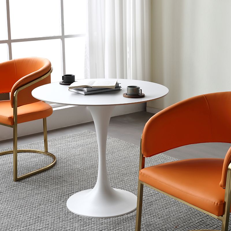 Metal Modern Round Table Sintered Stone Table for Kitchen and Dining Room