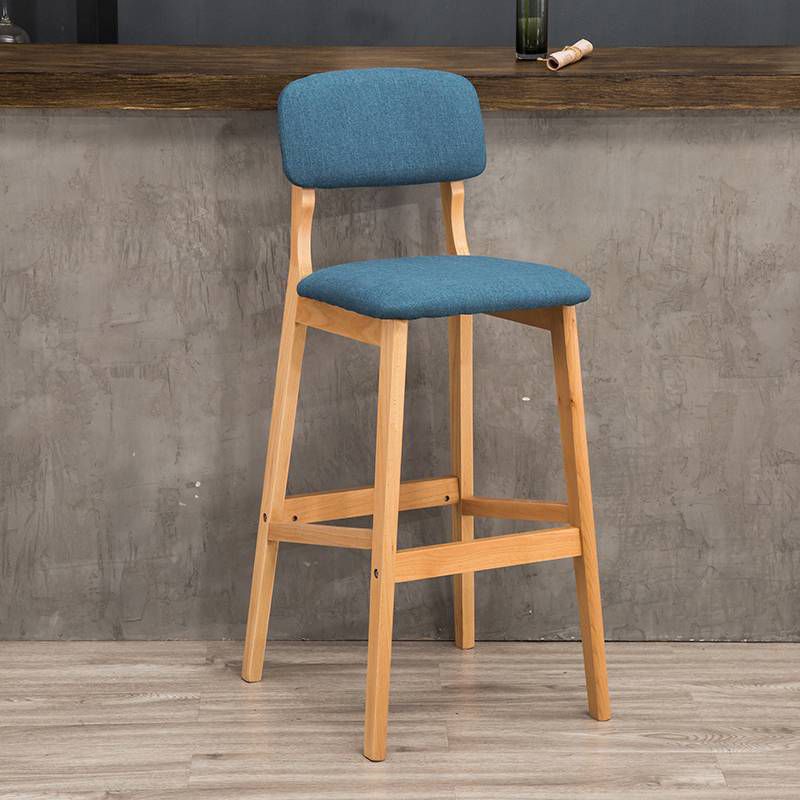 Industrial Style Bar-stool Square Seat Counter Bar Stool with Wooden Legs
