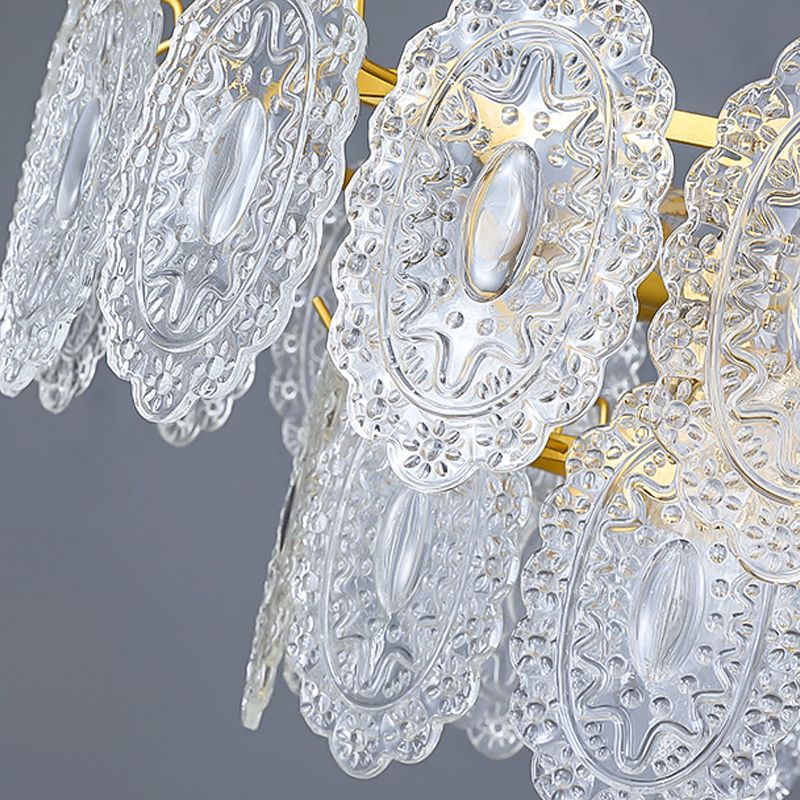 Modern Style Chandelier Light Fixture Metal Chandelier with Glass Shade