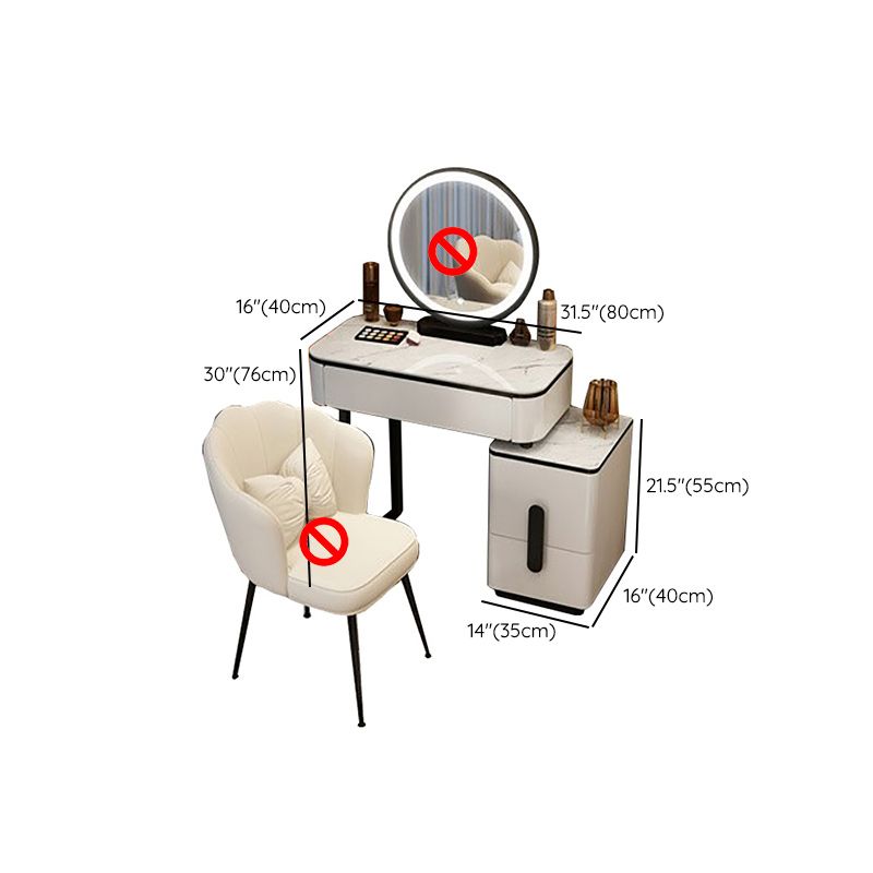 Lighted Mirror Make-up Vanity Luxurious Dressing Table Stool Set