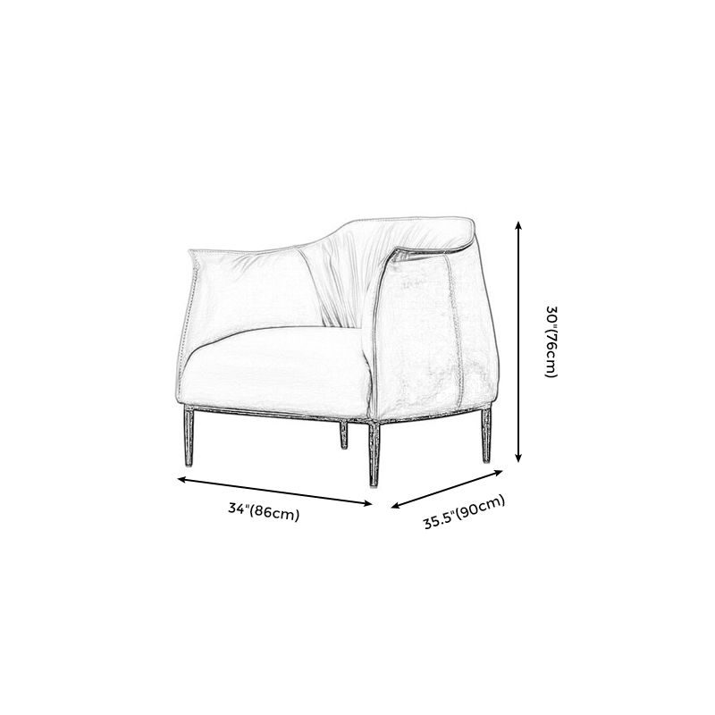 Faux Leather Barrel Accent Chair with Tight Back, 35.43" W √ó 33.86" L √ó 29.92" H