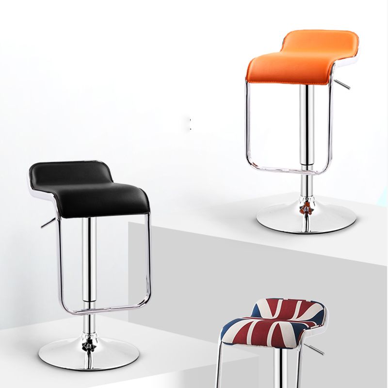 Modern Adjustable Backrest Counter Stool Steel Study Bar Stool with Cushion and Pedal