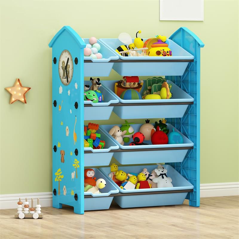 Contemporary Plastic Bookcase Closed Back Bookcase for Living Room