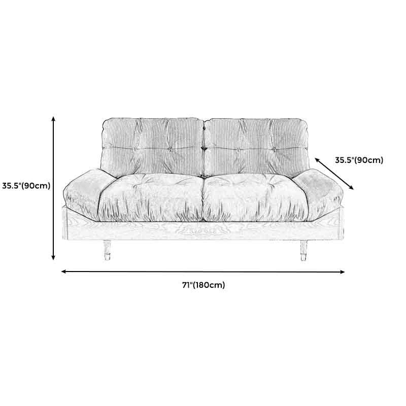 Modern Tufted Armless Sofa 35"W Loose Back Sofa for Living Room
