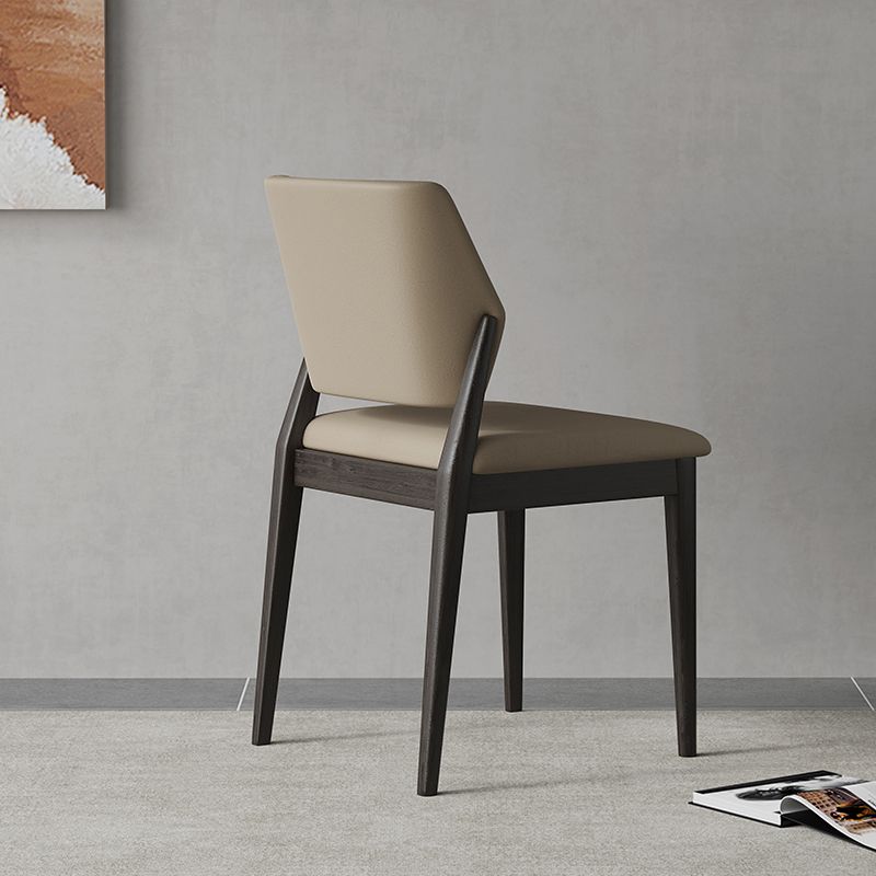 Contemporary Faux Leather Open Back Dining Side Furniture in Matte Finish for Indoor